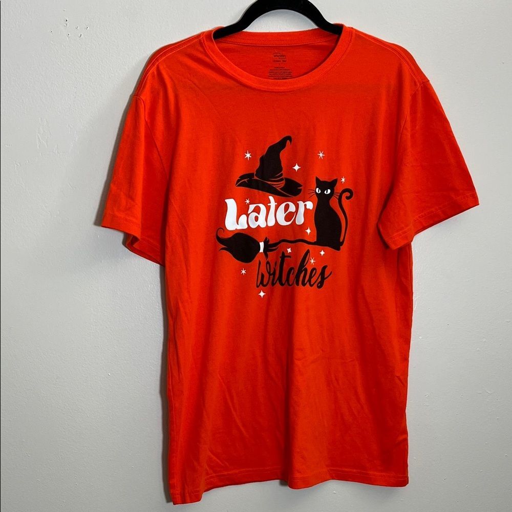 Later Witchy Orange Halloween Graphic T-Shirt women’s size L